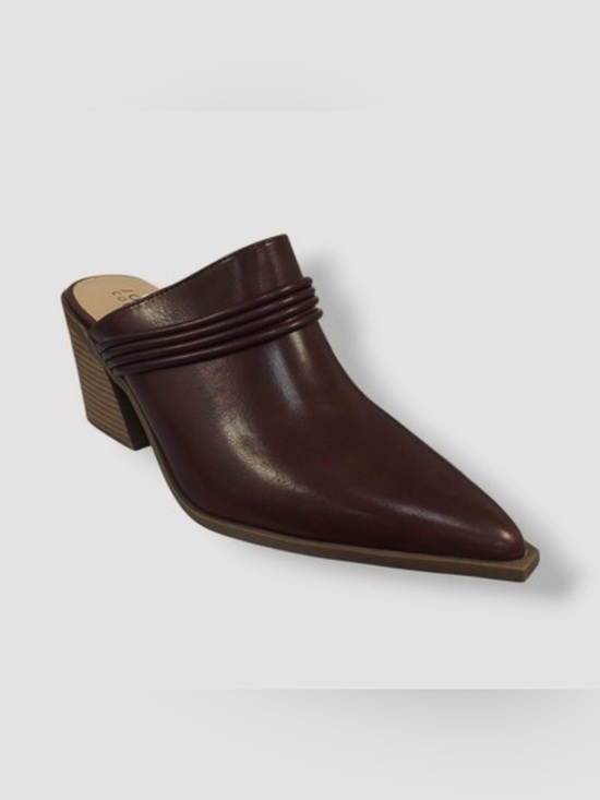 Journee Collection Shoes - Journee Pointed Toe Mule chocolate Brown classy neutral chunky block heel
